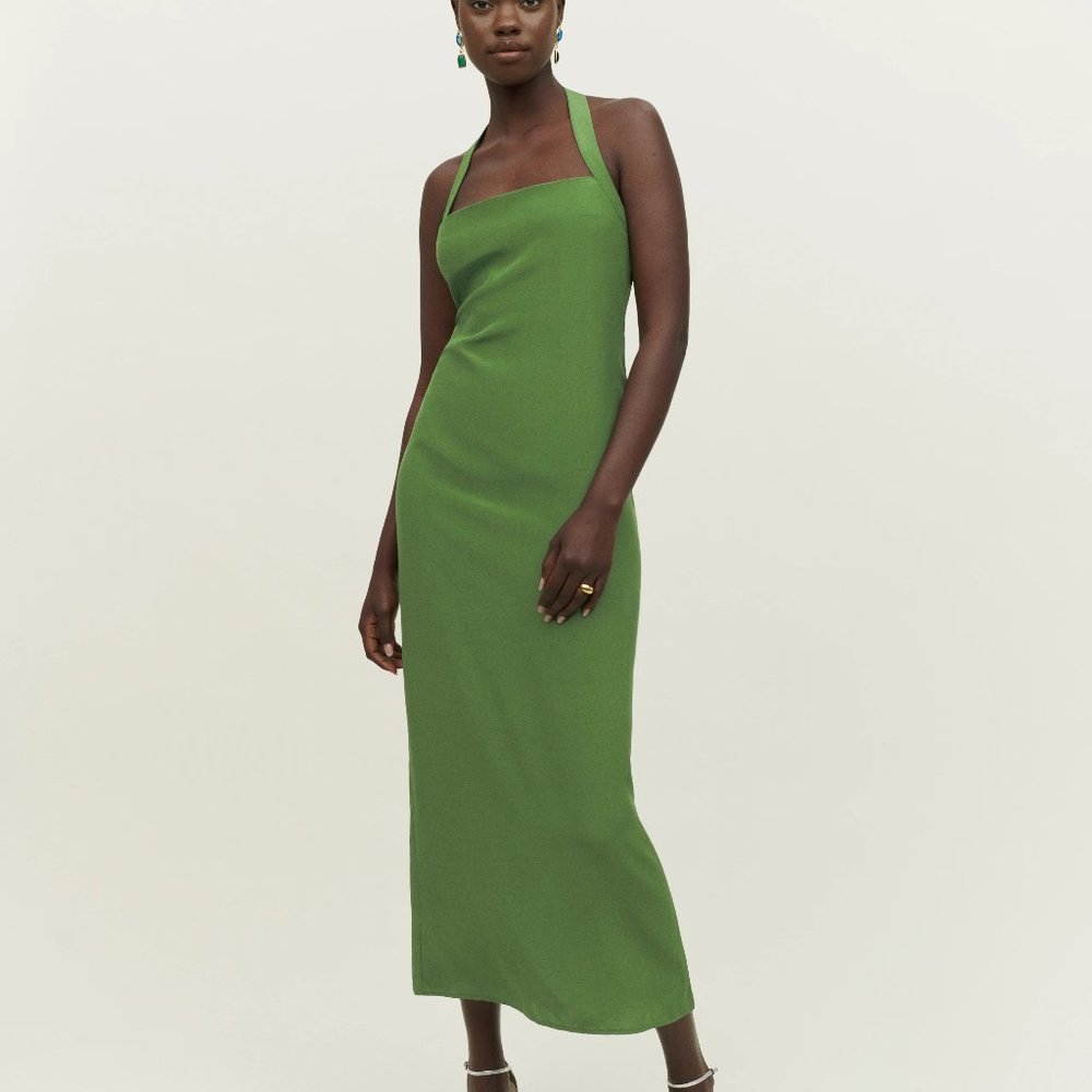 NWT Reformation Alli Dress Size 8 Palm Green